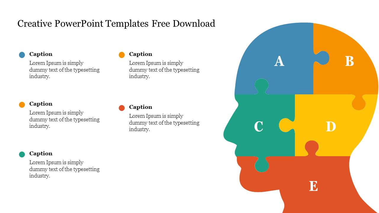 Free - Creative PowerPoint Templates Free Download-Five Node